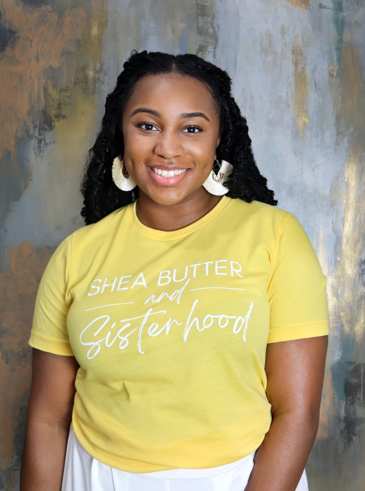 Shea Butter Sisterhood T Shirt Yellow Embodied Apparel